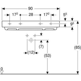 Geberit Waschtisch ONE weiß, ohne Hahnloch 900x480mm