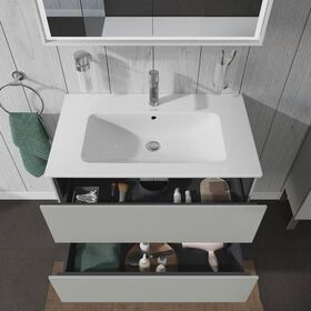 Duravit Waschtischunterbau L-CUBE 820x481x550mm betongrau matt
