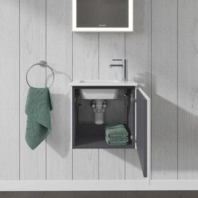 Duravit Waschtischunterbau L-CUBE 294x420x400mm Anschlag links weiß matt