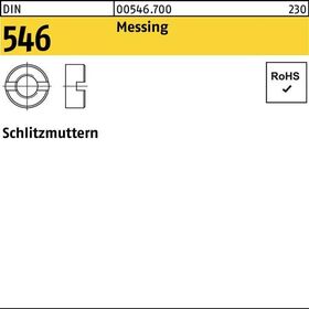 Schlitzmutter DIN 546 M5 Messing 100 Stück - VPE: 100