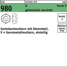 Sechskantmutter DIN 980 Klemmteil VM 22 8 galv.verz. 25 Stück - VPE: 25