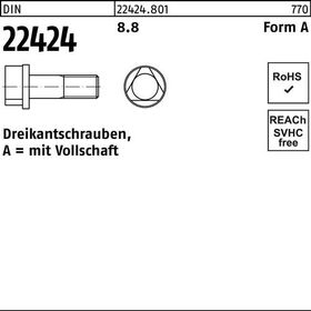 Dreikantschraube DIN 22424 FormA AM 10x 30 8.8 100 Stück - VPE: 100
