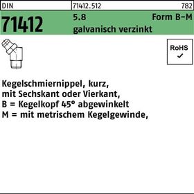 Kegelschmiernippel DIN 71412 FormB-M BM 10x1 SW11 5.8 galv.verz. 100St. - VPE: 100