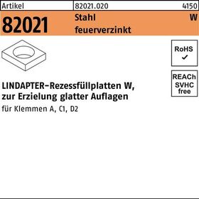 Rezessfüllplatte R 82021 FormW W 10/5,5 Stahl feuerverz. 1 Stück LINDAPTER