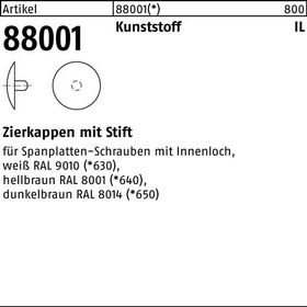 Zierkappe R 88001 Stift 2,5x 15 Ku. dunkelbraun 1000 Stück - VPE: 1000