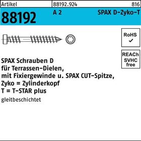 Holzbauschraube R 88192 ZYLKO T-STAR 5x60/28-T25 A 2 CUT-Sp. 100St. SPAX - VPE: 100