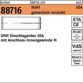 Einschlaganker R 88716 USA M8x 40 Stahl galv.verz. 100 Stück UPAT - VPE: 100