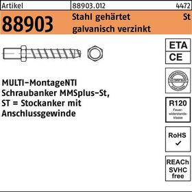 Stockanker R 88903 MMSplus-St 7,5x60 M8 SW 10 Stahl galv.verz. 50St. HECO - VPE: 50