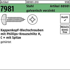 Kappenkopfblechschraube R 88981 PH 3,9x22-H Stahl galv.verz. 500St. - VPE: 500
