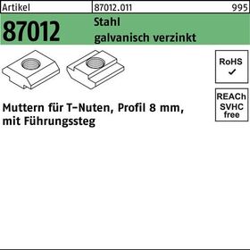 T-Nutenmutter R 87012 Führungssteg 8mm M8 Stahl galv.verz. 100 Stück - VPE: 100