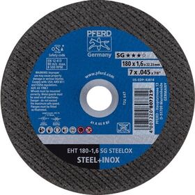 Trennscheibe SG STEELOX D180x1,6mm ger.INOX Bohr.22,23mm PFERD - VPE: 25