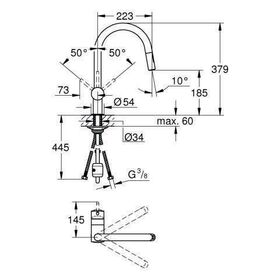 Grohe Einhand-Spültischbatterie MINTA 1/2Zoll C-Auslauf co sun gebü