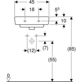 Geberit Handwaschbecken RENOVA PLAN 450x340mm o HL ohne Überlauf weiß KT