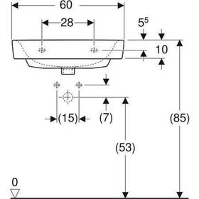 Geberit Waschtisch RENOVA PLAN m HL ohne Überlauf 600x480mm weiß KT