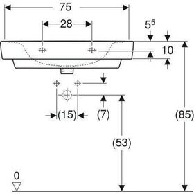 Geberit Waschtisch RENOVA PLAN m Hahnloch ohne Überlauf 750x480mm weiß