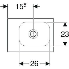 Geberit Handwaschbecken Light iCon 380x280mm o ÜL ohne Hahnloch links weiß