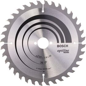 Kreissägeblatt Optiline Wood AD 230mm Z.36 WZ Bohr.30mm Schnitt-B.2,8mm HM BOSCH