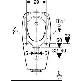 Geberit Urinal TAMINA mit integrierter Steuerung, Netzbetrieb
