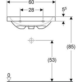 Geberit Waschtisch iCon Light o HL mit Überlauf 600x480mm weiß KT