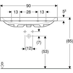 Geberit Waschtisch iCon Light m Hahnloch ohne Überlauf 900x480mm weiß