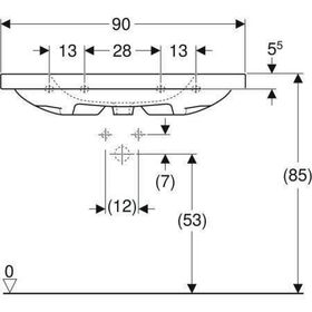 Geberit Waschtisch iCon Light 900x480mm m Abl. m HL mit Überlauf weiß