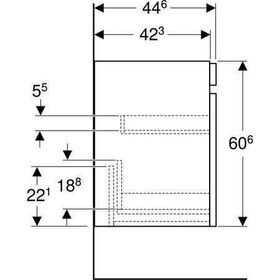 Geberit WT-Unterschrank RENOVA PLAN m 1 Schubl. 600x606x446mm Lack lava matt