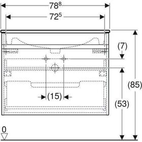 Geberit WT-Unterschrank RENOVA PLAN m Möbel-WT 800x622x480mm we hochglanz/we
