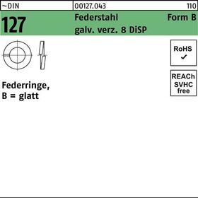 Federring DIN 127 B 8 Federstahl galv.verz. 8 DiSP 1000 Stück - VPE: 1000