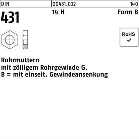 Rohrmutter DIN 431 BG 1 3/4 14 H 1 Stück