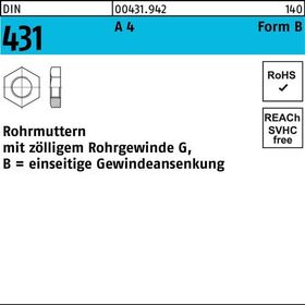 Rohrmutter DIN 431 BG 1/2 SW32 A 4 10 Stück