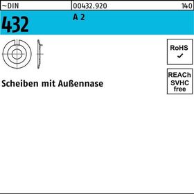 Scheibe DIN 432 Außennase 13 A 2 100 Stück - VPE: 100
