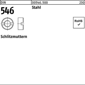 Schlitzmutter DIN 546 M10 Stahl 100 Stück - VPE: 100