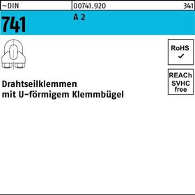 Drahtseilklemme DIN 741 U-förmig 6 MM/M 5 A 2 50 Stück - VPE: 50