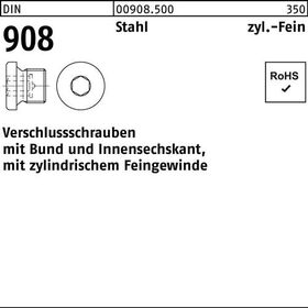 Verschlußschraube DIN 908 Bund/Innen-6kt M18x 1,5 Stahl 25 Stück - VPE: 25