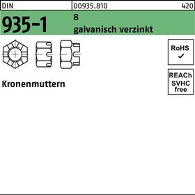 Kronenmutter DIN 935-1 M48 8 galv.verz. 1 Stück
