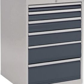 Schubladenschrank H1019xB705xT736mm lichtgrau/grau 6 Schubl.Vollauszug