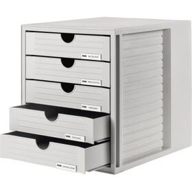 HAN Schubladenbox Systembox 1450-11 DIN C4 5Schubfächer lgr