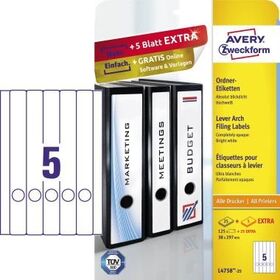 Avery Zweckform Ordneretikett L4758-25 38x297mm ws 125 St./Pack