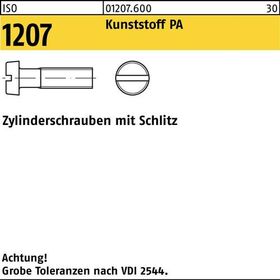 Zylinderschraube ISO 1207 Schlitz M6x 25 Polyamid 200 Stück - VPE: 200