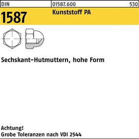 Sechskanthutmutter DIN 1587 M16 Polyamid natur 100 Stück - VPE: 100