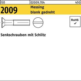 Senkschraube ISO 2009 Schlitz M1,6x 4 Messing blank gedreht 100 Stück - VPE: 100