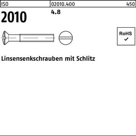 Linsensenkschraube ISO 2010 Schlitz M4x 16 4.8 2000 Stück - VPE: 2000