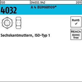 Sechskantmutter ISO 4032 M6 A 4 BUMAX109 100 Stück BUFAB - VPE: 100