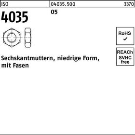 Sechskantmutter ISO 4035 niedrig Fasen M22 5 50 Stück - VPE: 50