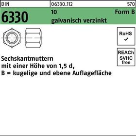 Sechskantmutter DIN 6330 FormB BM 27 SW 41 10 galv.verz. 1 Stück