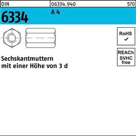 Sechskantmutter DIN 6334 M10 SW17 A 4 10 Stück - VPE: 10