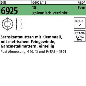 Sechskantmutter DIN 6925 Klemmteil M24x 1,5 10 galv.verz. 25 Stück - VPE: 25