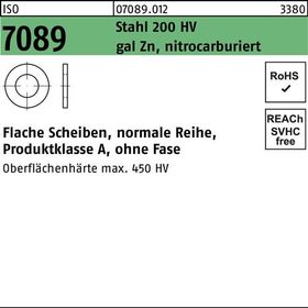 Unterlegscheibe ISO 7089 o.Fase 33 Stahl 200 HV galv.verz. nitrocarburiert 50St. - VPE: 50