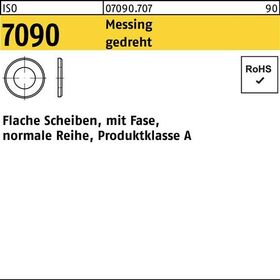 Unterlegscheibe ISO 7090 Fase 6 Messing gedreht 100 Stück - VPE: 100