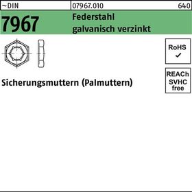 Sicherungsmutter DIN 7967 M10 Federstahl galv.verz. 1000 Stück - VPE: 1000